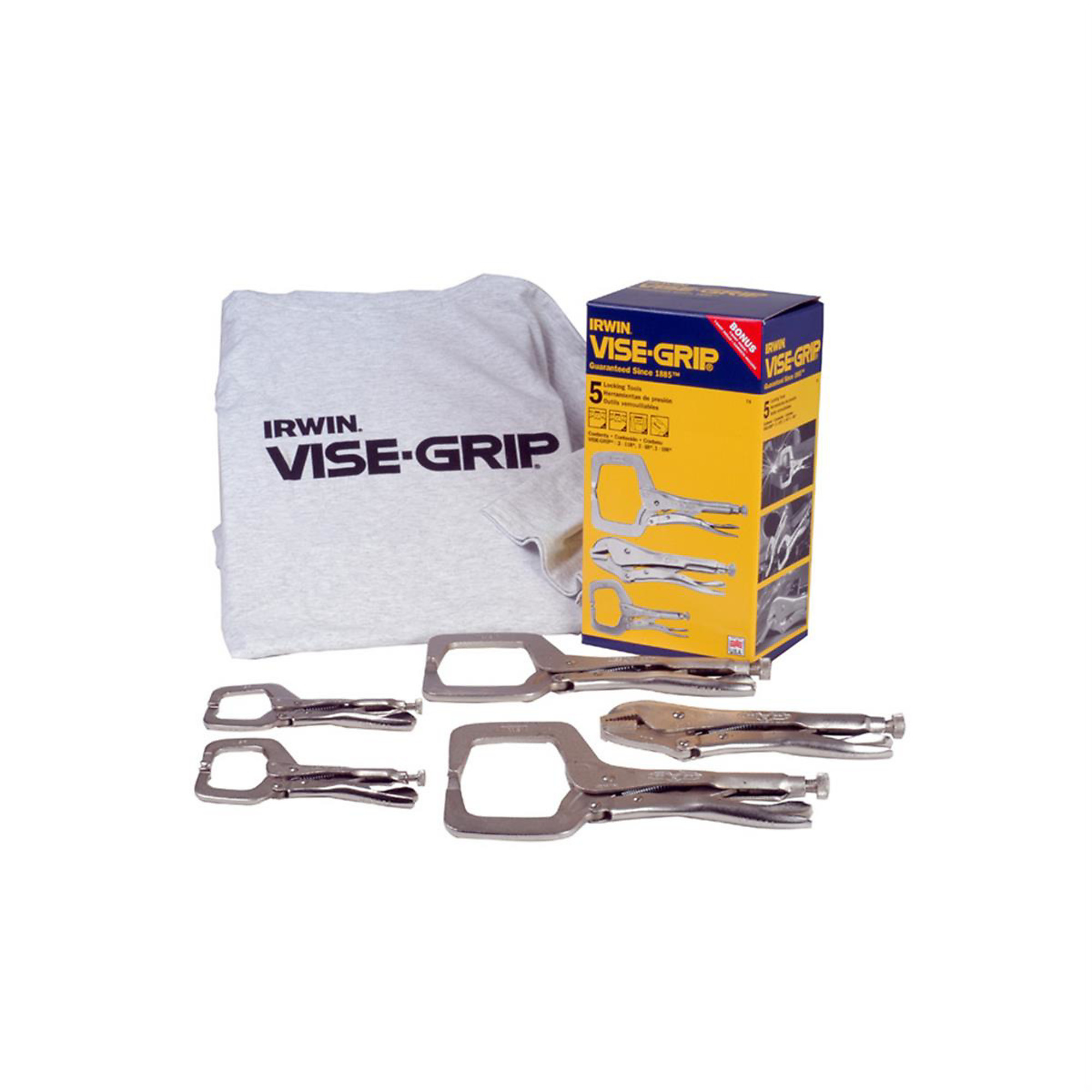 Vise-Grip Clamp Kit — 5-Piece, Heat-Treated Alloy Steel, Model# VGP544T